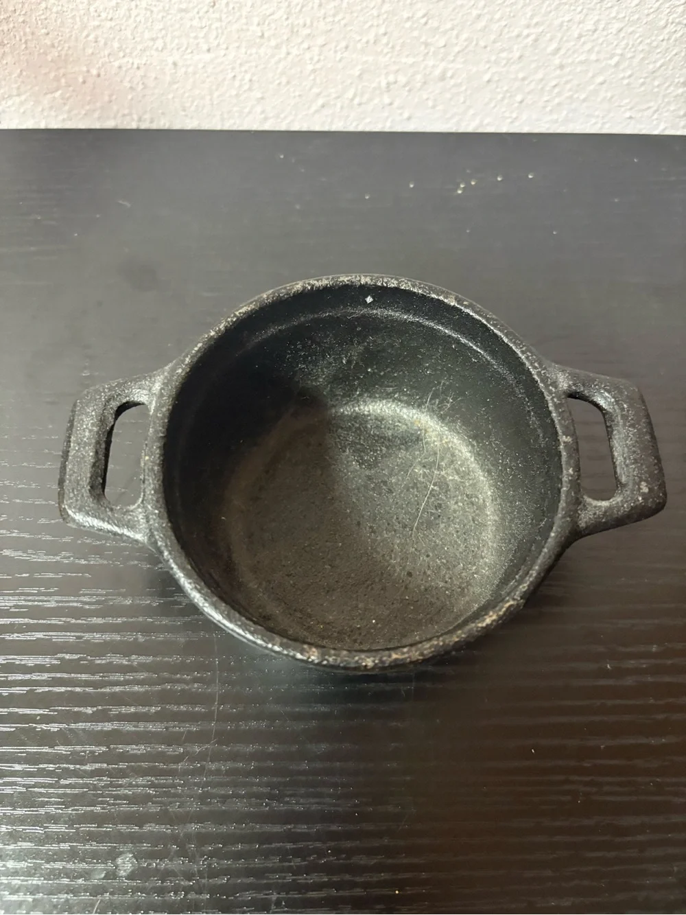 Mini Cast Iron Cocotte Pot Double Handle Rustic Individual Serving Dish